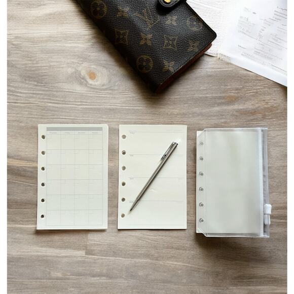 None and/or Unknown Other - Fits Louis Vuitton PM Agenda Planner Monthly Wkly Refill Paper Mini Pencil Pouch